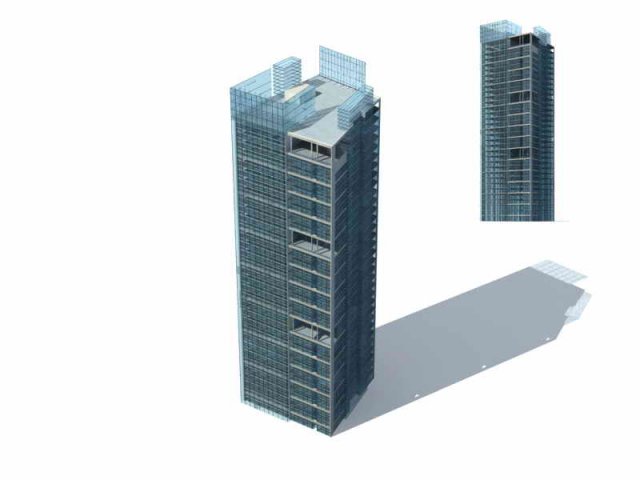 City – multi-storey commercial office building 198 3D Model