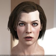 3d model Milla Jovovich head V3 resident evil 3D Model