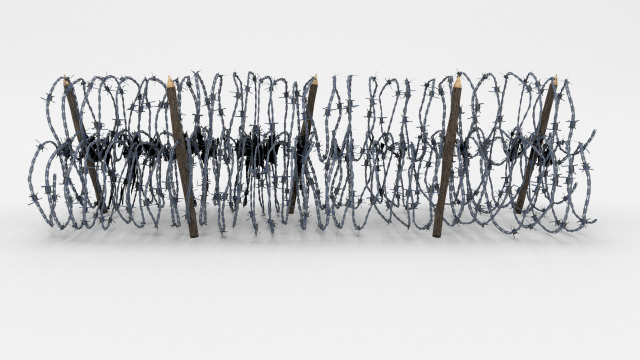 Low Poly Barb Wire Obstacle 13 3D Model