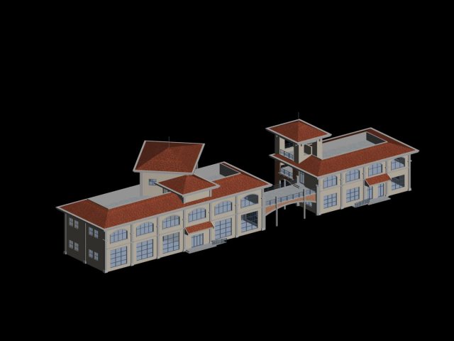 Urban architecture – school office villas 171 3D Model