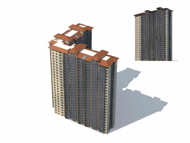 City – multi-storey commercial office building 192 3D Model