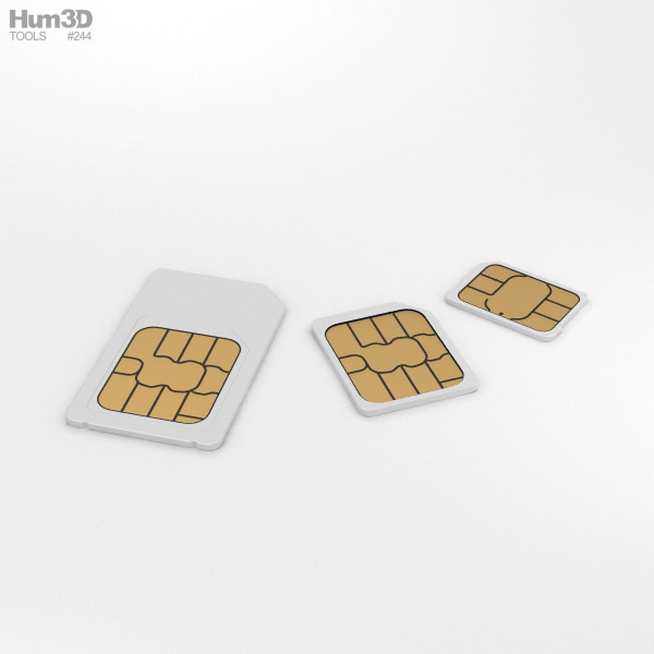 Sim Cards Set 3D Model