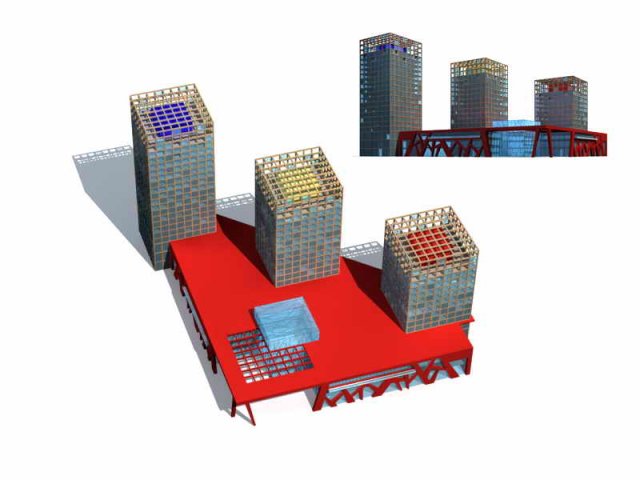 City – multi-storey commercial office building 118 3D Model