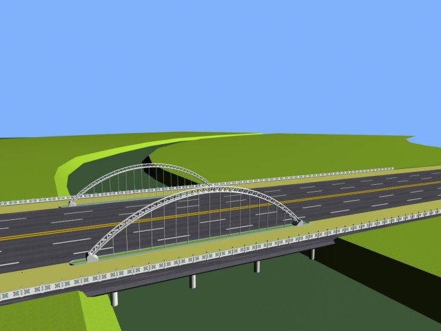 City building – big bridge 12 3D Model