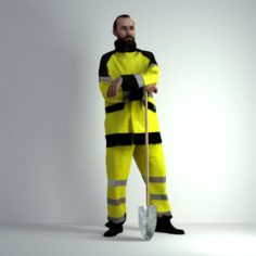 3D Scan Man Worker Safety 015 3D Model