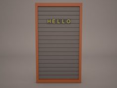 Letter Board Sign 3D Model