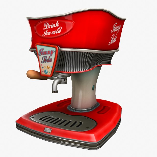 Cartoon Cola Dispenser 3D Model