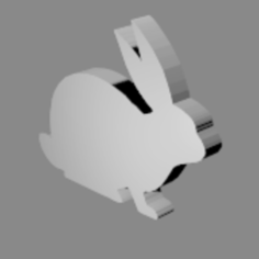 Rabbit silhouette 3D Print Model