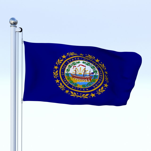 Animated New Hampshire Flag 3D Model