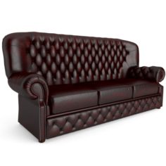 Monks leather Chesterfield 3D Model