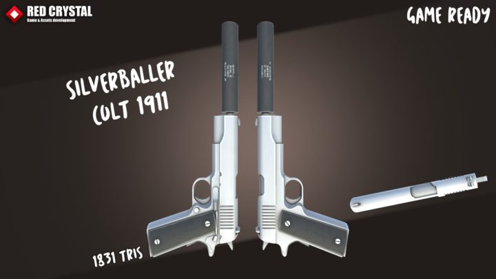 Colt 1911 Silverballer 3D Model