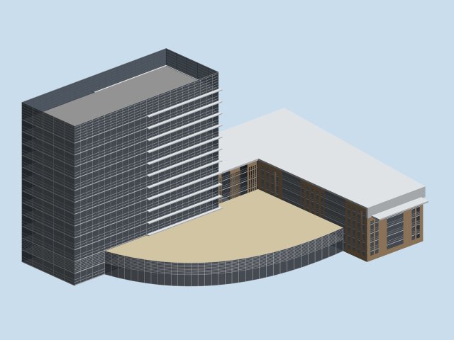 Urban planning – commercial buildings 128 3D Model