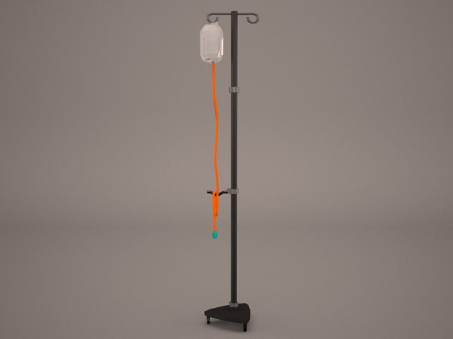 Hospital IV Stand 3D Model