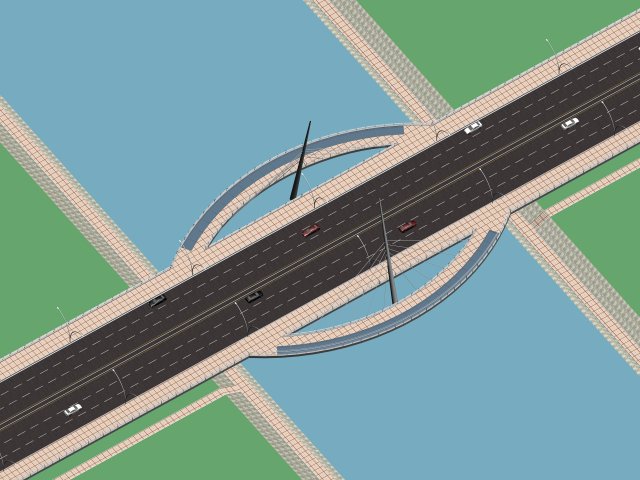 City building – big bridge 5 3D Model