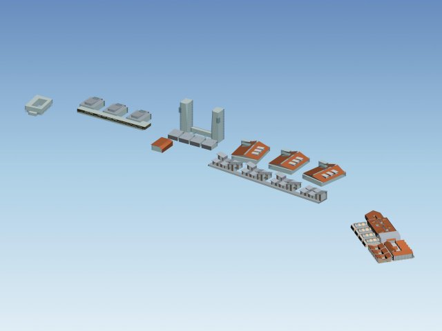 Urban planning – commercial buildings 90 3D Model