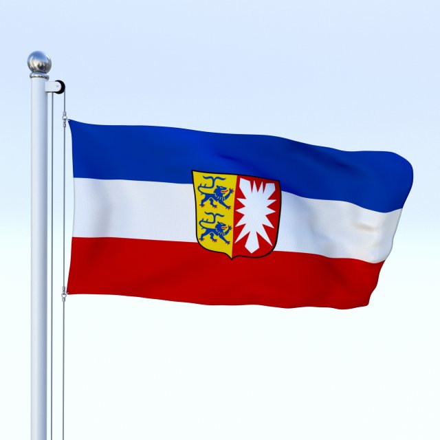 Animated Schleswig-Holstein German State Flag 3D Model