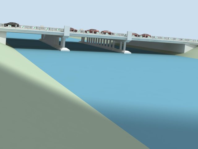 City building – big bridge 13 3D Model