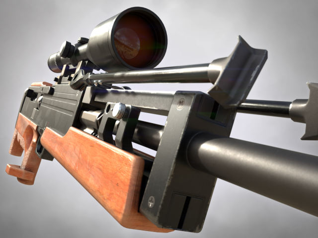WA 2000 Sniper Rifle 3D Model