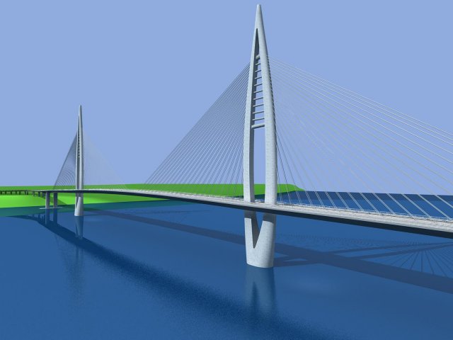 City building – big bridge 21 3D Model