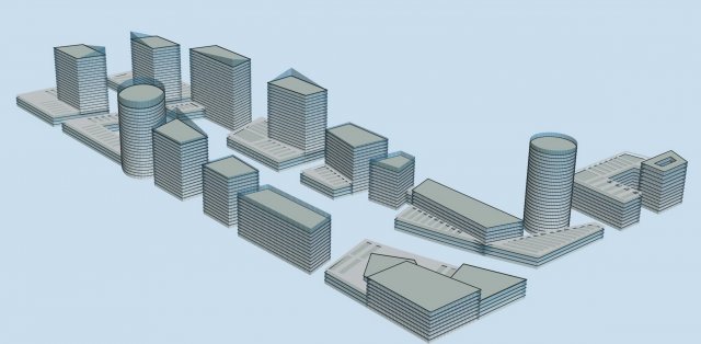 Urban planning – commercial buildings 184 3D Model