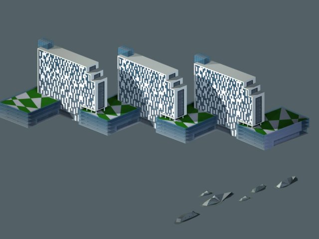 Urban planning – commercial buildings 202 3D Model