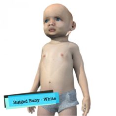 Baby Character Rigged Realistic – White 3D Model