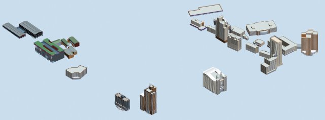 Urban planning – commercial buildings 191 3D Model