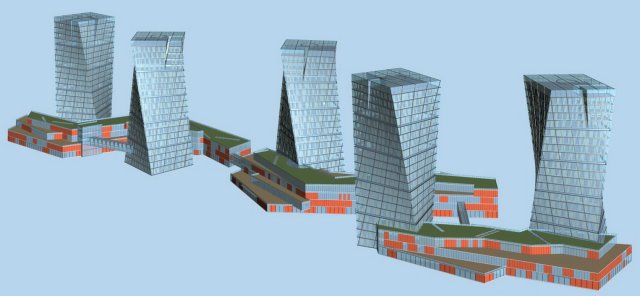 Urban planning – commercial buildings 95 3D Model