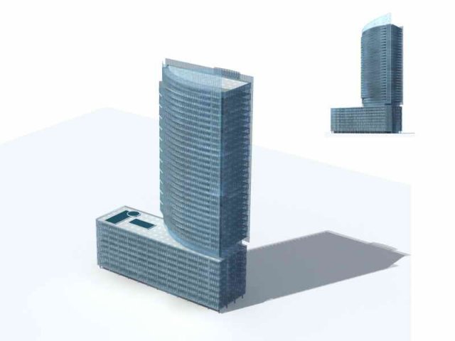 City – multi-storey commercial office building 158 3D Model