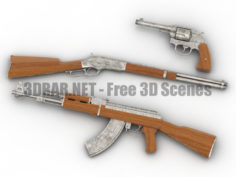 Guns set weapon 3D Collection