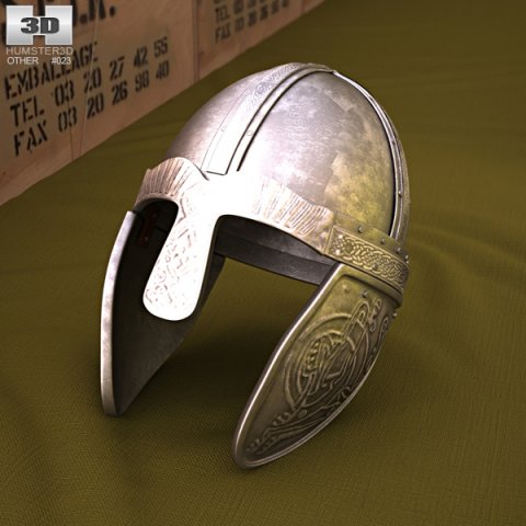 Embossed Viking Helmet 3D Model