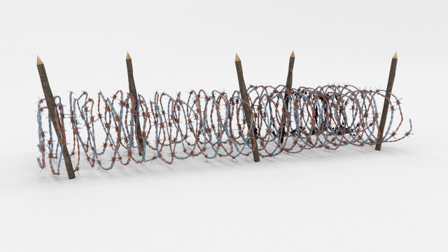 Low Poly Barb Wire Obstacle 16 3D Model