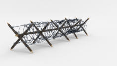 Low Poly Barb Wire Obstacle 11 3D Model