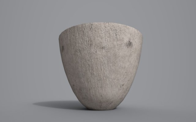Tall White Wood Bowl Free 3D Model