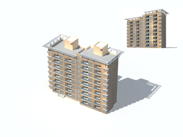 City construction – large real estate residences 12 3D Model