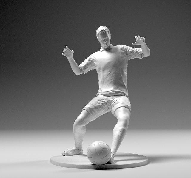 Footballer 02 Sledge Strike 01 Stl 3D print model 3D Model