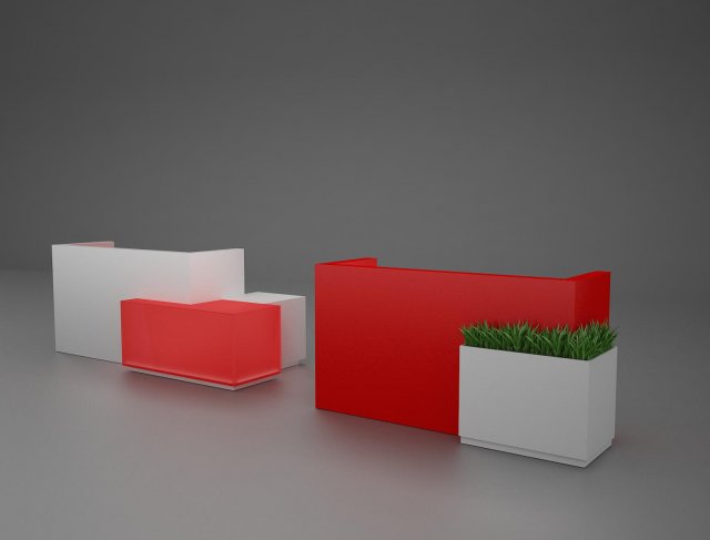 Two reseption desks 3D Model