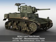 M3A1 Light Tank Stuart – 156700 3D Model