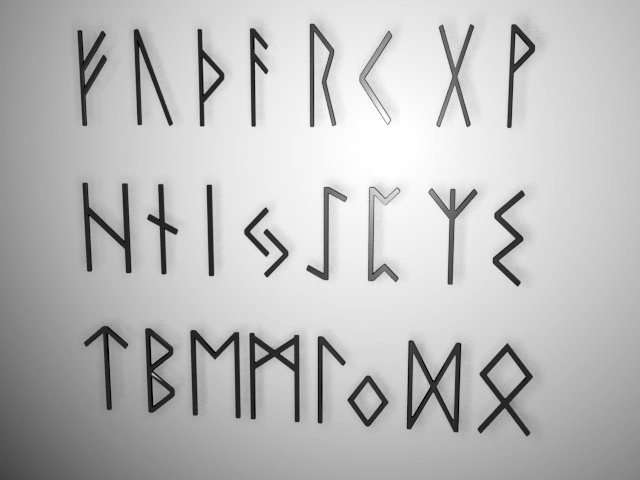 Runes Alphabet 3D Model