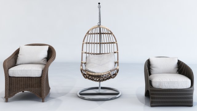 Straw Furniture Outdoor 3D Model
