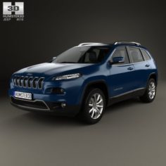 Jeep Cherokee Limited with HQ interior 2014 3D Model