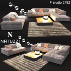 Sofa in modern style NATUZZI Preludio 2782 3D Model