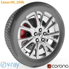 Lexus HS 250h Wheel 3D Model