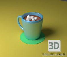 3D-Model 
Chocolate Drink with marshmallows