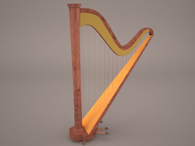 Harp Musical Instrument 3D Model