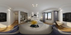 Panorama modern style family bedroom space 09 3D Model