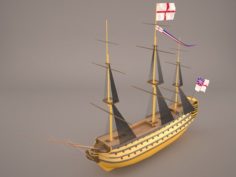 English Galeon HMS Victory Revenge 3D Model