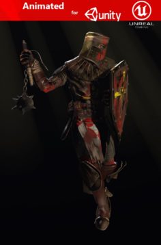 Crusader with a club 3D Model