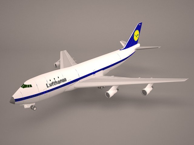 Boeing 747-8i Lufthansa 3D Model