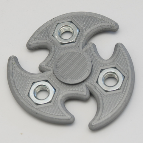 Tri Shuriken Spinner with M10 Hex Nuts 3D Print Model